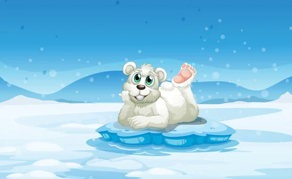 Un ours polaire au-dessus de l'iceberg — Image vectorielle