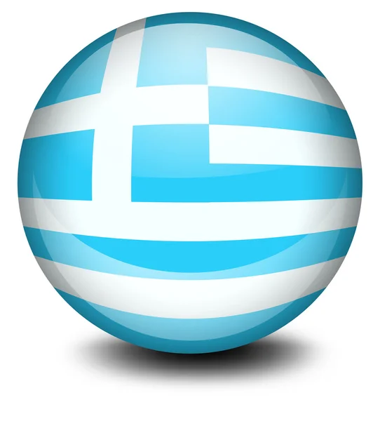 Sebuah bola dengan bendera Yunani - Stok Vektor