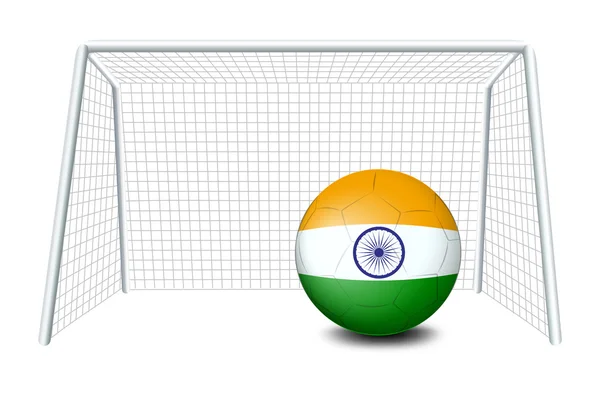 A soccer ball with the flag of India — Stock Vector