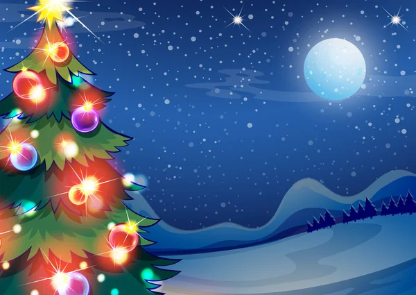 Un árbol de Navidad con bolas brillantes — Archivo Imágenes Vectoriales