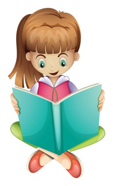 genç bir kız ciddi bir kitap okuma