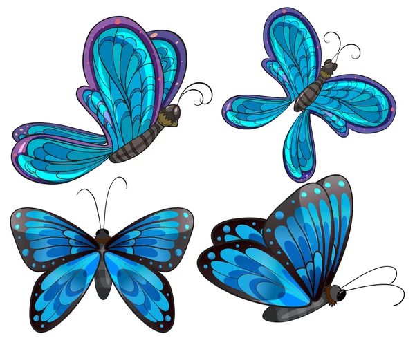 Cuatro mariposas — Vector de stock