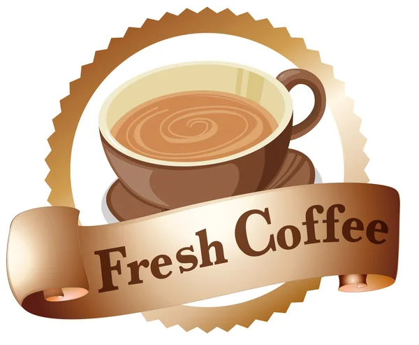 Una etiqueta de café fresco — Vector de stock