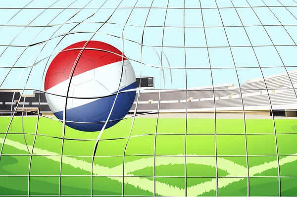 Una pelota de fútbol con la bandera de Holanda — Archivo Imágenes Vectoriales