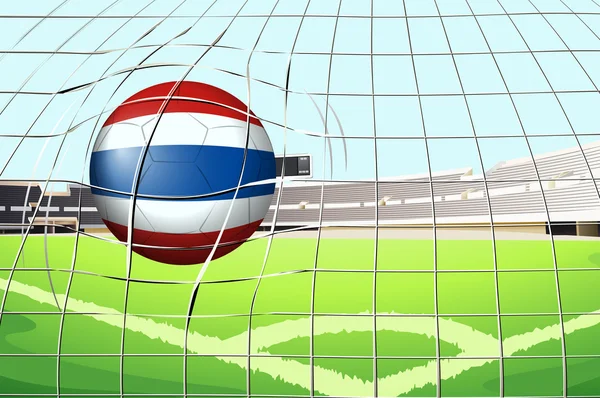 Ein Ball aus Thailand, der ein Tor trifft — Stockvektor