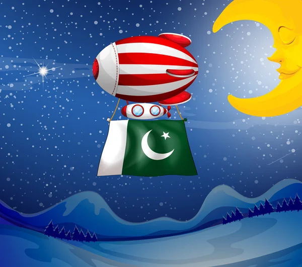 Un ballon flottant avec le drapeau du Pakistan — Image vectorielle