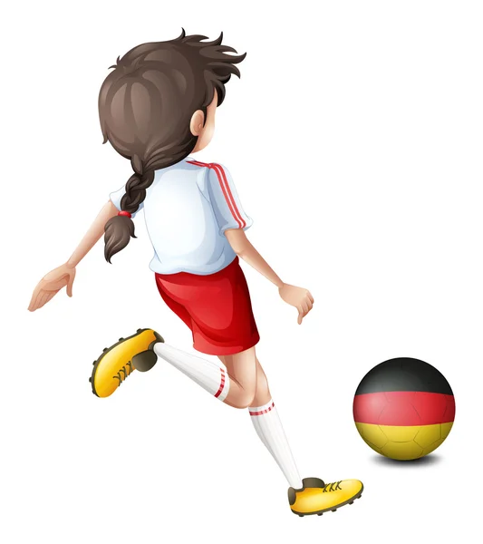 Un jeune footballeur allemand utilise le ballon — Image vectorielle