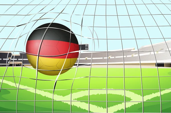 Un ballon de football avec le drapeau de l'Allemagne — Image vectorielle