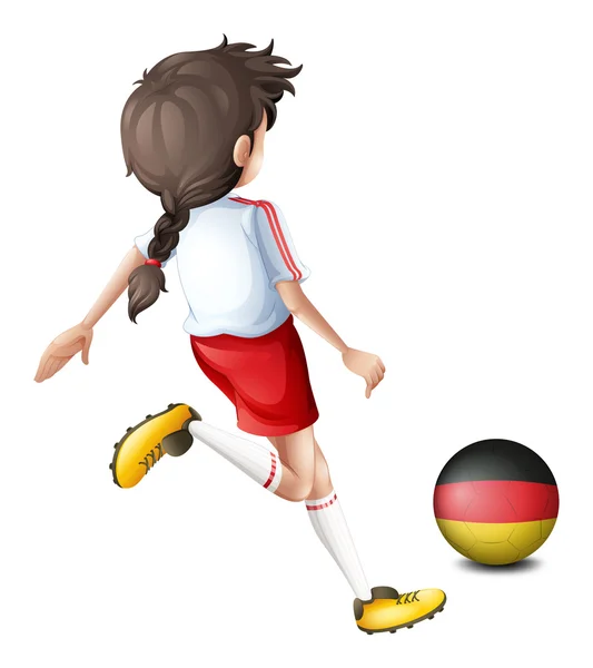 Un joven jugador de fútbol usando la pelota de Alemania Ilustración de stock