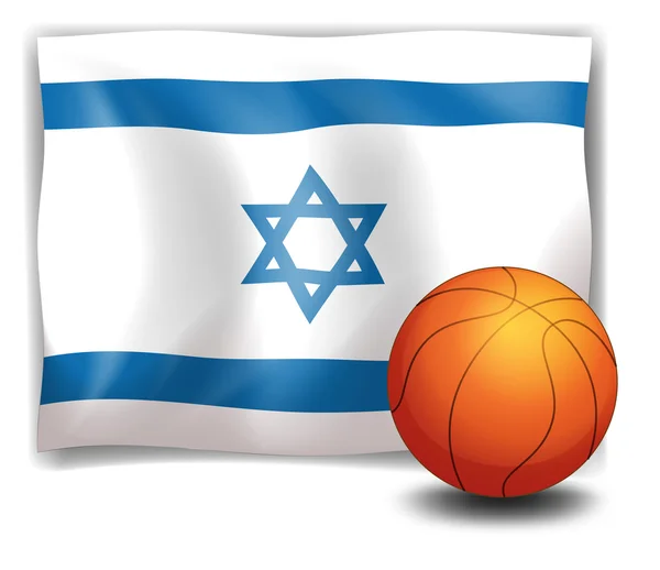 以色列在球后面的旗帜 — 图库矢量图片