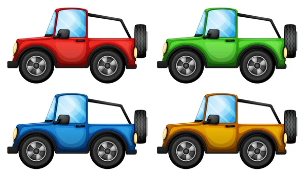 Cuatro jeepneys coloridos — Vector de stock