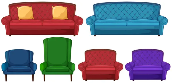 A collection of different chairs — Stock Vector