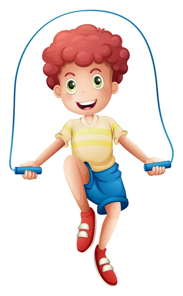 A boy playing with the rope — Stock Vector