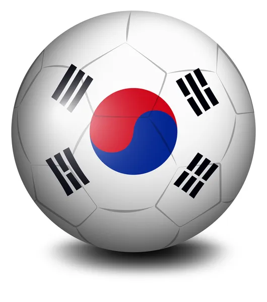 Una pelota con la bandera de Corea del Sur — Vector de stock
