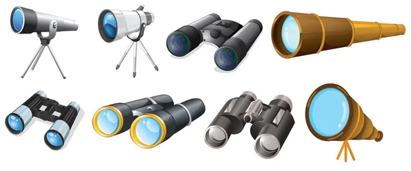 Différentes conceptions de télescope — Image vectorielle