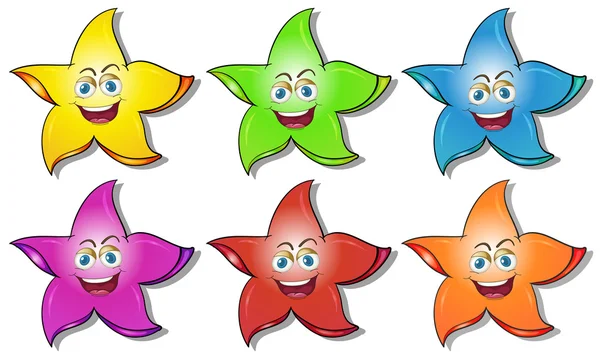 Estrellas sonrientes — Vector de stock