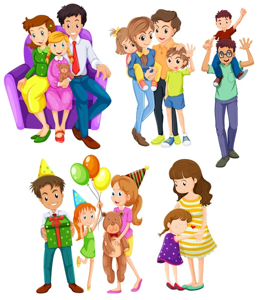 Diferentes familias — Vector de stock