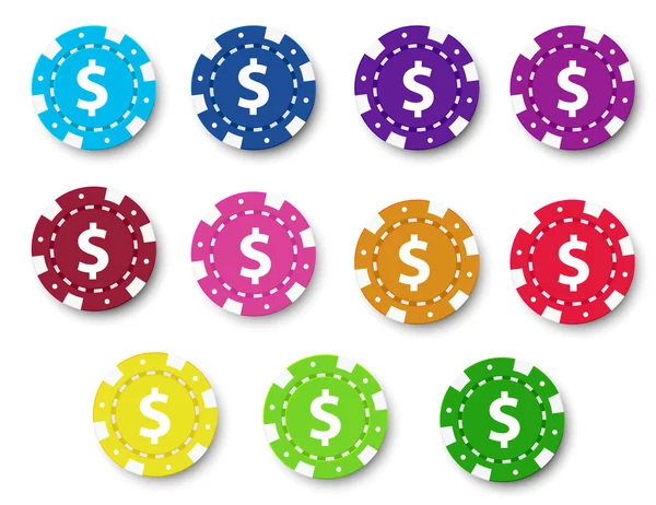 Poker chips samling — Stock vektor