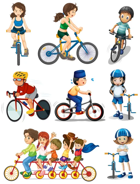 People biking — Stock Vector