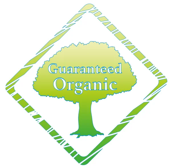 A tree with a guaranteed organic label — Stock Vector
