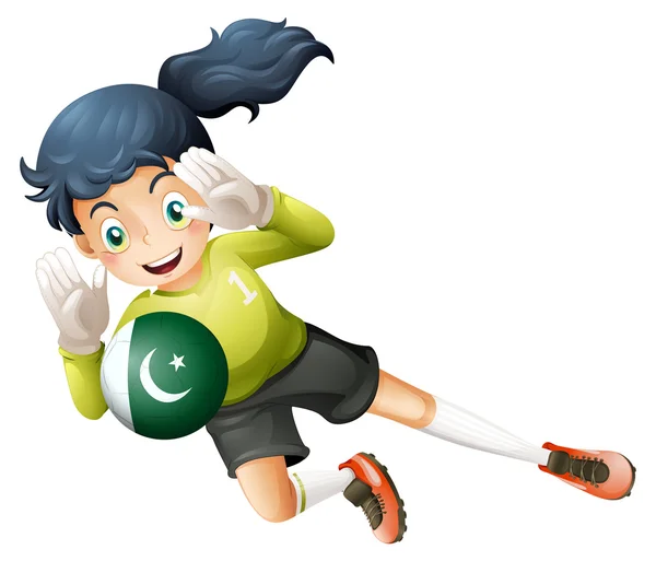 Un futbolista de Pakistán — Vector de stock