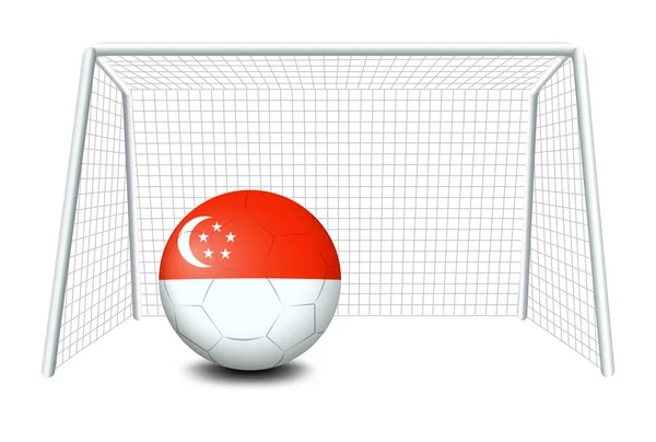 A soccer ball with the flag of Singapore — Stock Vector