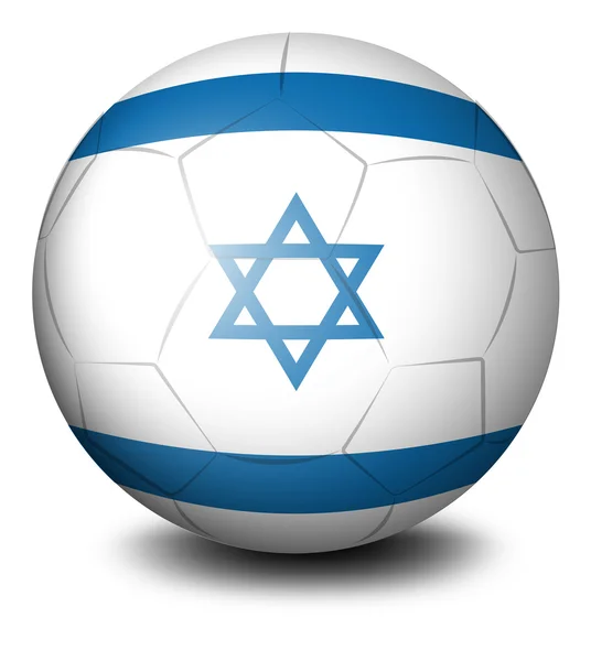 Uma bola de futebol com a bandeira de Israel — Vetor de Stock