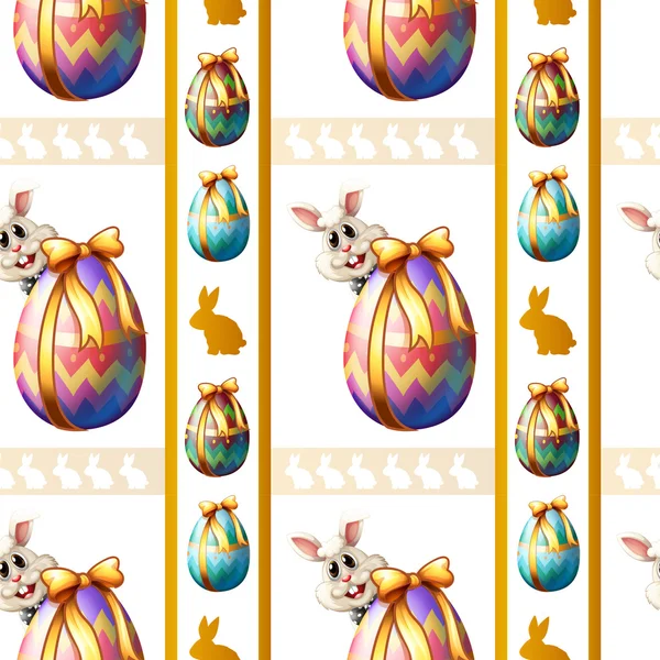 Безшовний шаблон з яйцями та кроликами — стоковий вектор