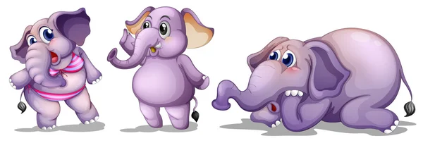 Trois éléphants — Image vectorielle