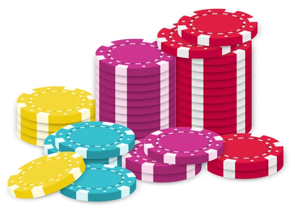 A collection of poker chips — Stock Vector