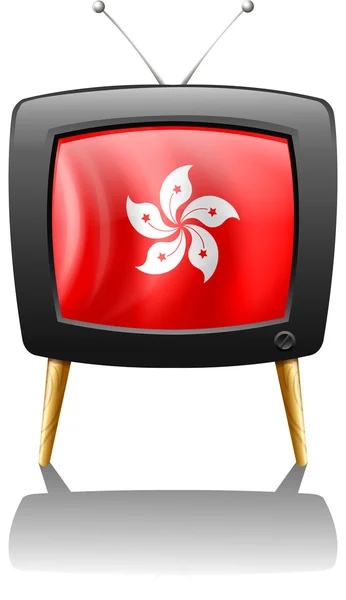 Tv se vlajka Hongkongu Royalty Free Stock Vektory