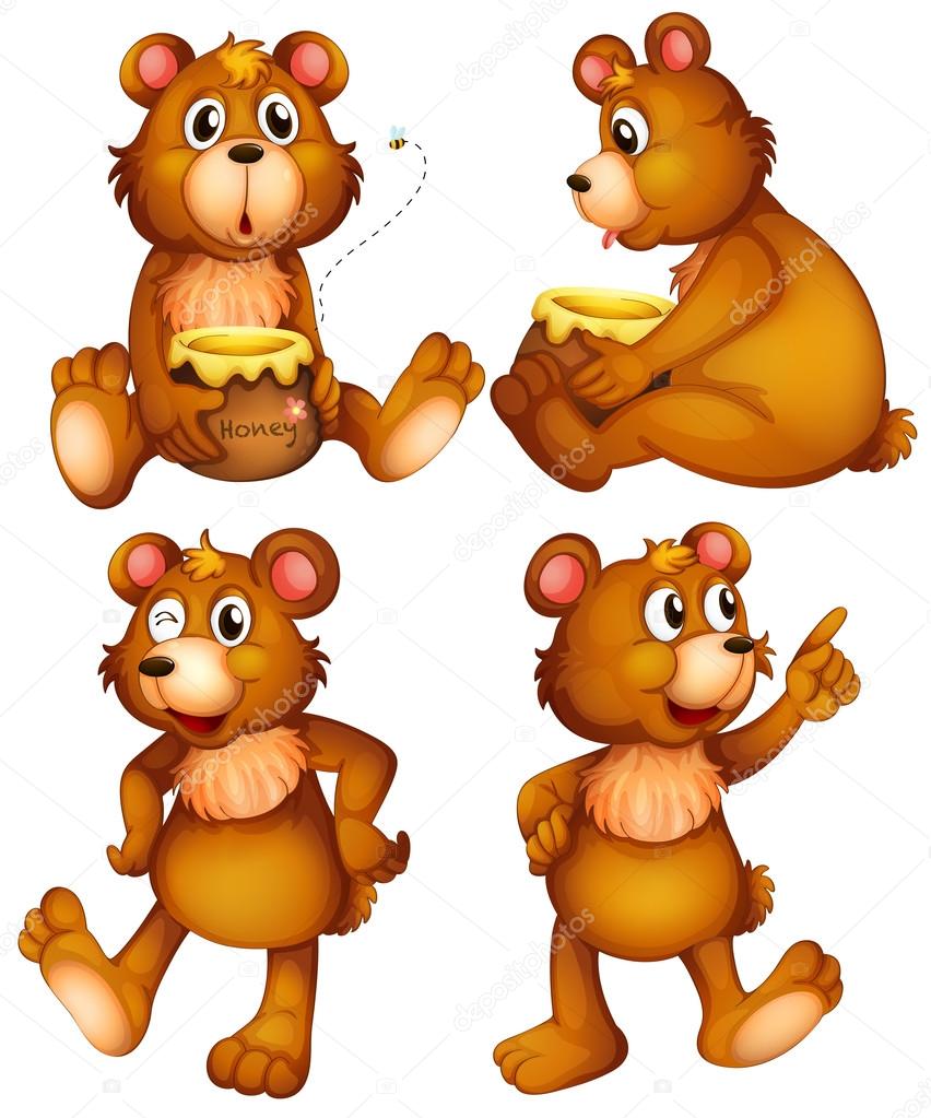 Four brown bears