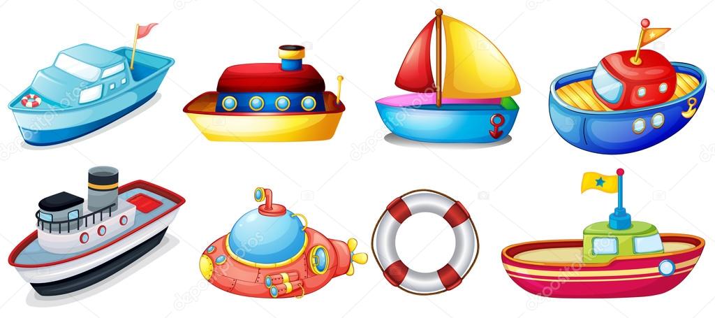 Collection of toy boats