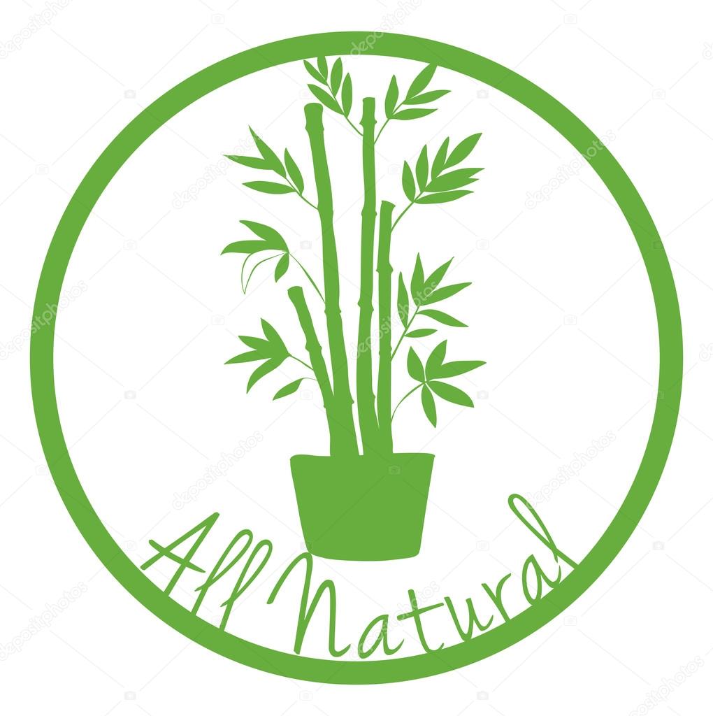 An all natural label with a plant