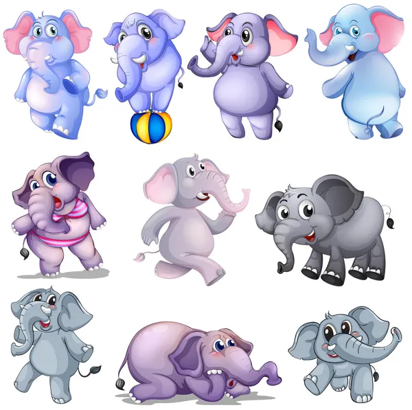 Skupina slonů — Stockový vektor