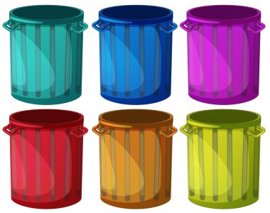 renkli trashbins