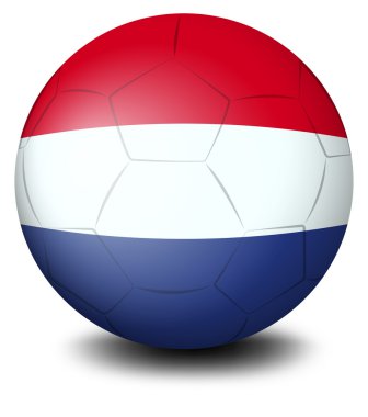 Hollanda bayrağı ile tasarlanmış bir futbol topu