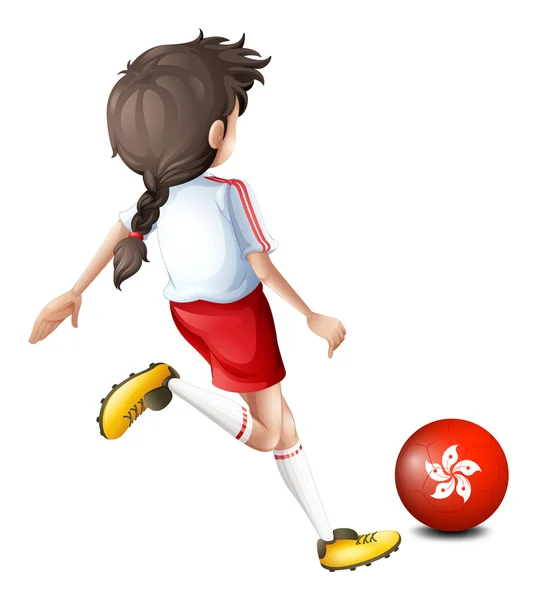 Seorang pemain menggunakan bola dari HongKong - Stok Vektor
