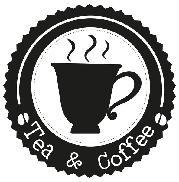 Une étiquette de thé et de café — Image vectorielle