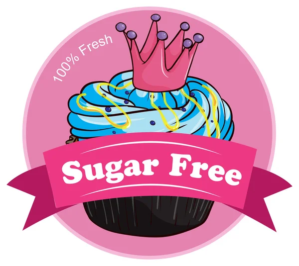 A pink sugar free label — Stock Vector