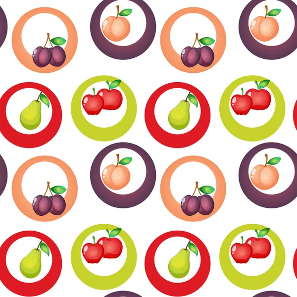 A seamless design with fruits — Stock Vector