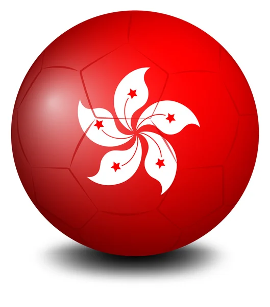 Футбольный мяч с флагом Гонконга — стоковый вектор
