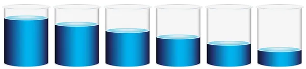 Seis vasos de precipitados — Vector de stock