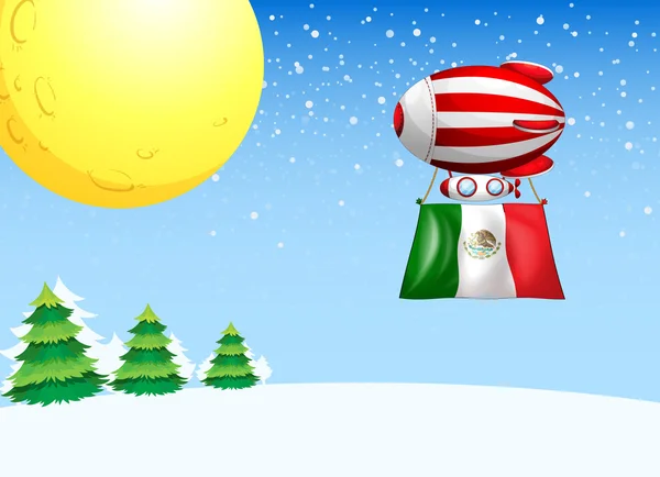 Ein schwimmender Ballon mit der mexikanischen Flagge — Stockvektor
