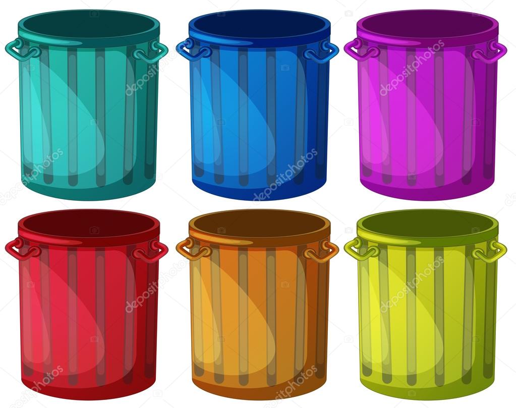 Colorful trashbins