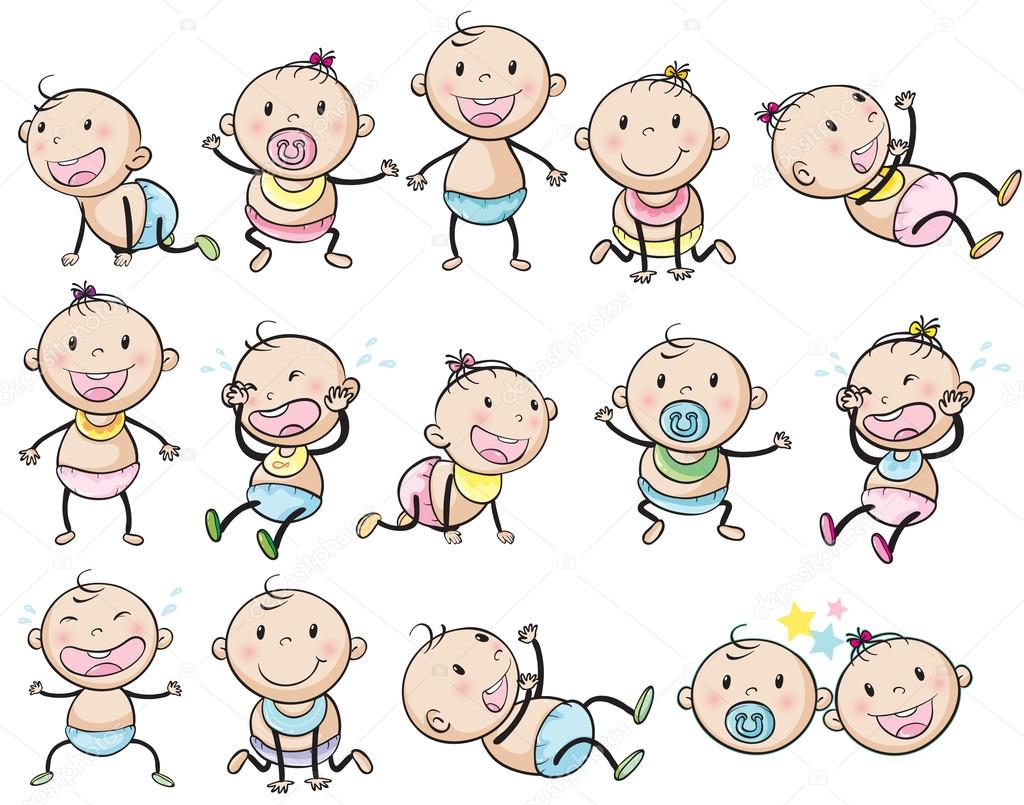 Playful babies — Stock Vector © interactimages 43274733