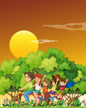 gelukkige mensen reizen met een fiets