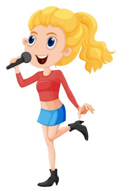 A young singer clipart