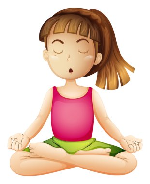 genç bir Bayan yalnız yoga yaparken