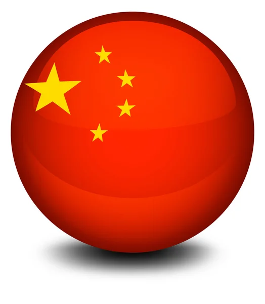 A ball designed with the flag of China — Stock Vector